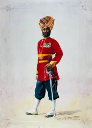 Soldado de los 35 Sikhs, Subadar, ilustración para 